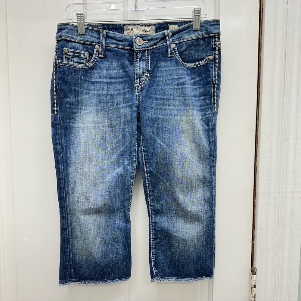 BKE Sabrina thick stitch denim jean capri‎ capris women's 28